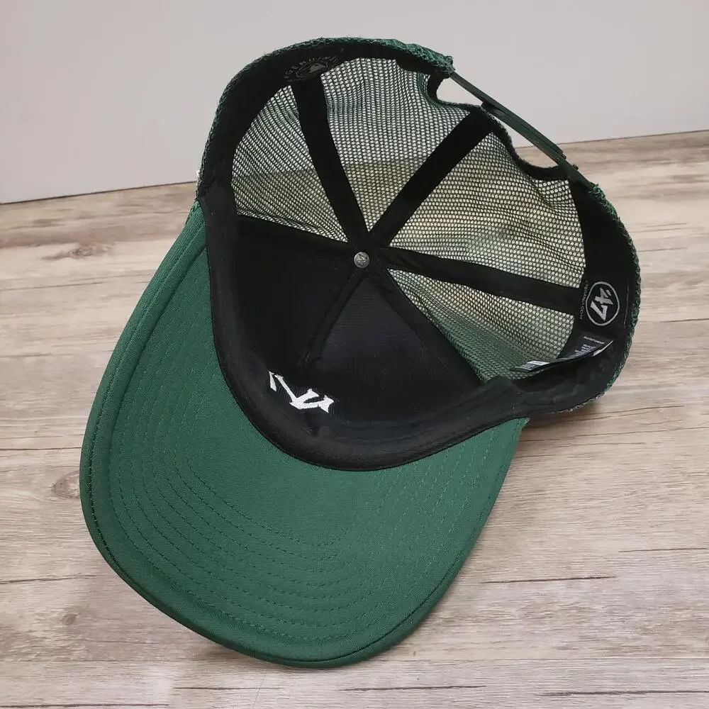 New York Yankees Hat Cap Snap Back One Size Green MLB Baseball Trucker 47 Brand